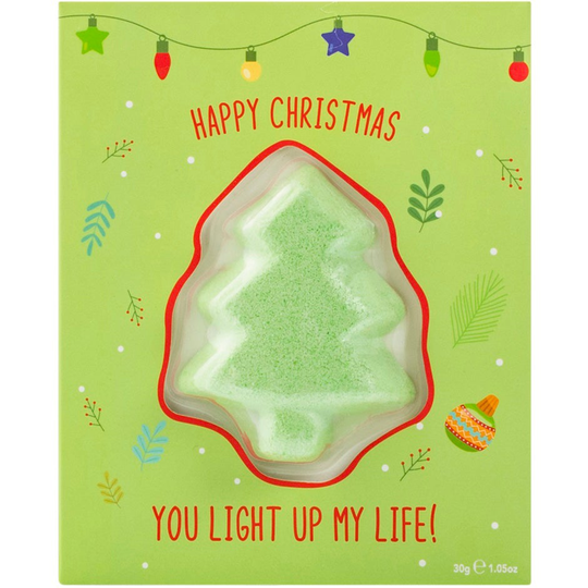 Christmas Tree Fizzer Card, 50 g BubbleT Kylpyvaahto & Kylpysuola