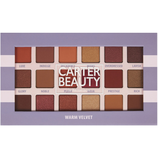 Carter Beauty Cosmetics 18-Shade Eyeshadow Palette Warm Velvet