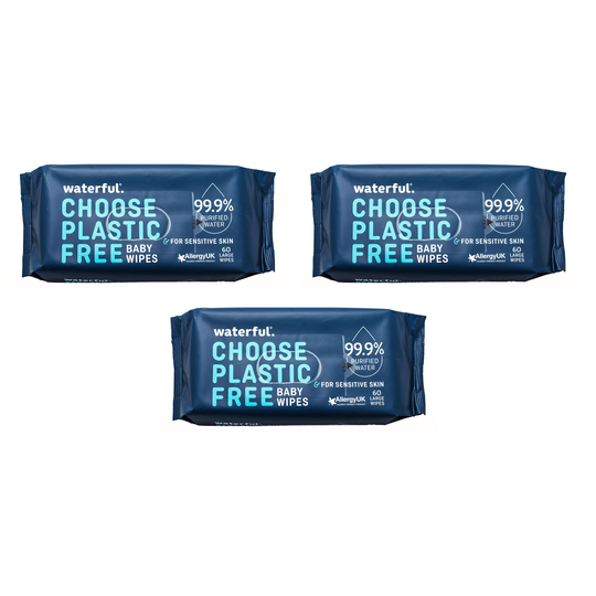 Waterful Plastic Free Wet Wipes 3x60st