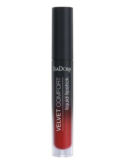 Velvet Comfort Liquid Lipstick Ravish Red Huulikiilto Meikki Punainen IsaDora