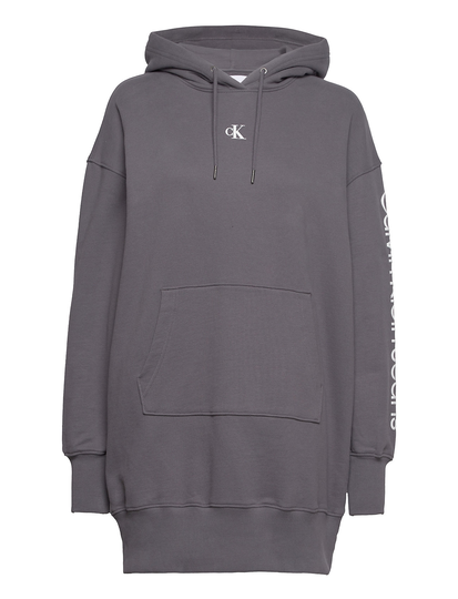 Two T Monogram Hoodie Dress Dresses Sweat-shirt Dresses Harmaa Calvin Klein Jeans
