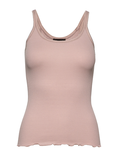 Silk Top W/ Elastic T-shirts & Tops Sleeveless Vaaleanpunainen Rosemunde