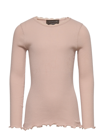 Organic T-Shirt Regular Ls W/ Lace T-shirts Long-sleeved T-shirts Rosemunde Kids