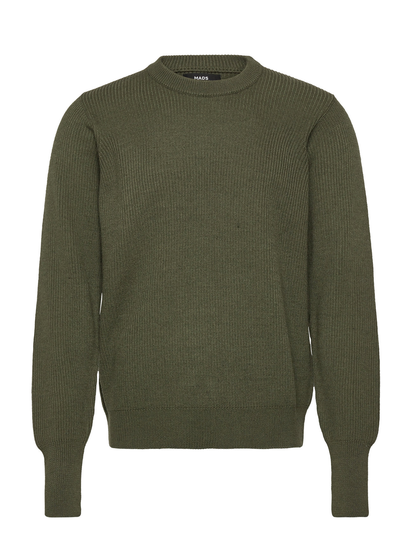 Active Wool Commando Knit Neulepaita Pyöreä Kaula-aukko Vihreä Mads Nørgaard