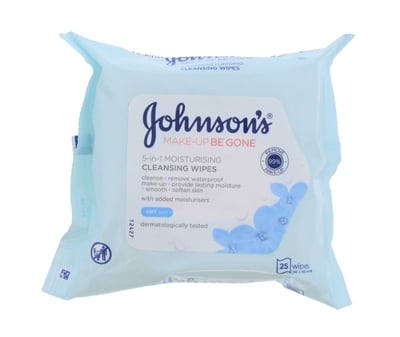 Johnson's Make Up Be Gone kasvopyyhkeet kosteuttavat kuivalle iholle 25S