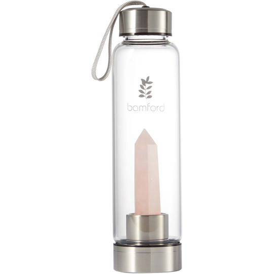 Bamford Crystal Water Bottle Rose Quartz