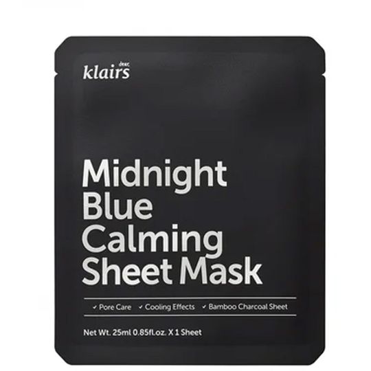 Midnight Blue Calming Sheet Mask, 25 ml Klairs Kasvonaamiot